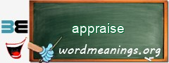 WordMeaning blackboard for appraise